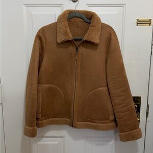 J. McLaughlin Tan Shearling Bomber Jacket